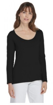 Jet Black | Ladies L/S Scoop Neck