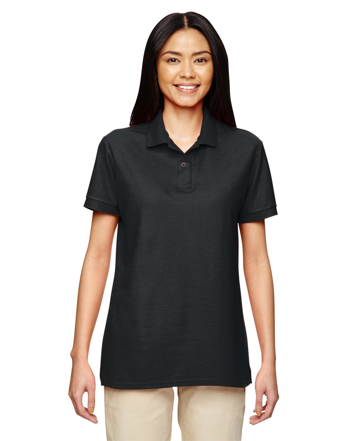 ladies black polo shirt