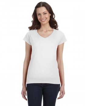 White Fitted V-Neck T-Shirt for Women | The Adair Group