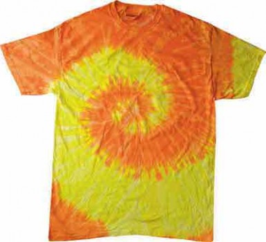 Yellow and Orange Spiral Tie Dye Adult T-Shirt