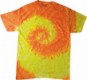 Yellow and Orange Spiral Tie Dye Adult T-Shirt